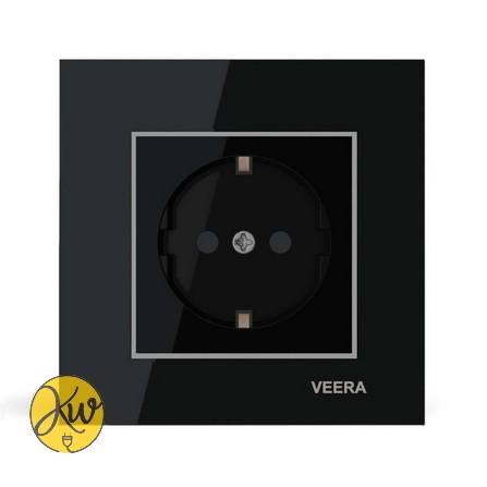 پریز ارت دار ویرا مدل امگا مشکی نقره ای مشکی - ویرا الکتریک قیمت مناسب براق ایرانی لاکچری