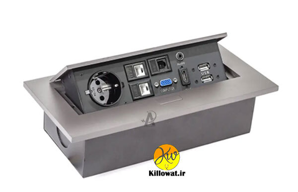 پریز کابینتی ملونی پریز برق VGA HDMI شبکه - 10024 درجه یک عالی باکیفیت