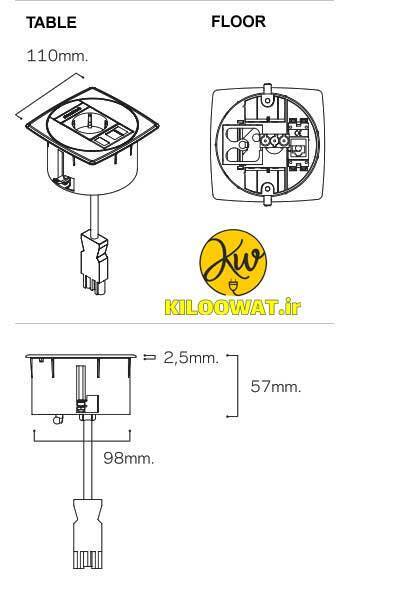  پریز کابینتی مدل یونیت تک پریز و یو اس بی USB تایپ C و A باکیفیت اسپانیایی لاکچری جدید 