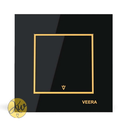 کلید تک پل ویرا مدل امگا مشکی طلایی مشکی - ویرا الکتریک آیننه ای جذاب براق ایرانی قیمت مناسب