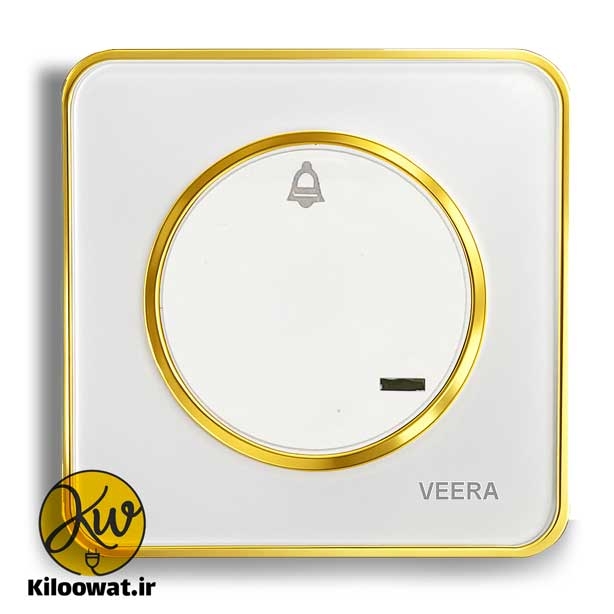  شاسی زنگ ویرا مدل آلفا گلس سفید طلایی کلاسیک - ویرا الکتریک آرک 