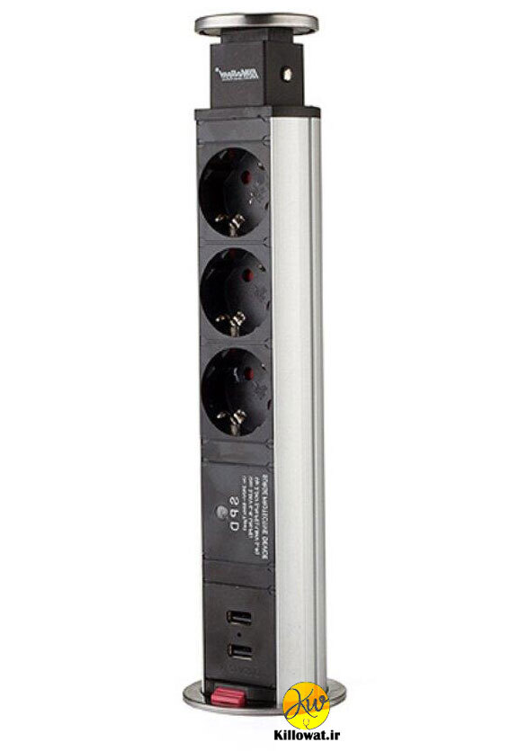 پریز توکار استیل آسانسوری برق USB ملونی - 10006 - MELLONI ELEVATOR - اداری - باکیفیت