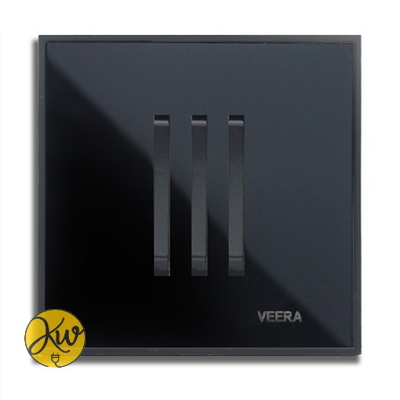 کلید سه پل ویرا مدل شهاب مشکی با زه مشکی - ویرا الکتریک لاکچری ایرانی با کیفیت