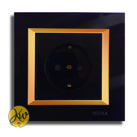 پریز ارت دار ویرا مدل ویرا پرو مشکی با زه طلایی اسپرت