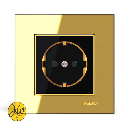 پریز ارت دار ویرا مدل امگا طلایی طلایی مشکی - ویرا الکتریک براق ایرانی باکیفیت لاکچری