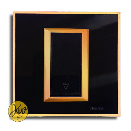 کلید و پریز ویرا مدل ویرا پرو مشکی با زه طلایی کلاسیک - ویرا الکتریک کلاسیک لاکچری جدید شیک ایرانی