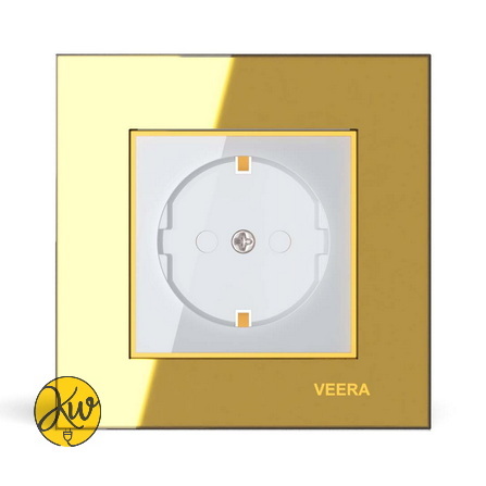 پریز ارت دار ویرا مدل امگا طلایی طلایی سفید - ویرا الکتریک آیننه ای لاکچری شیک ایرانی قیمت مناسب