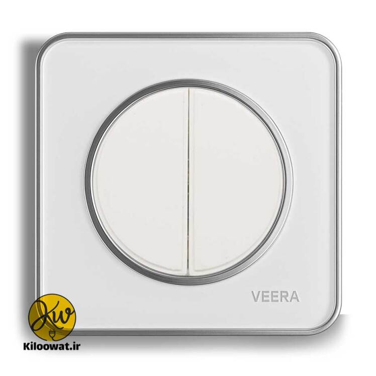 کلید دو پل ویرا مدل آلفا گلس سفید لاکچری دایره زیبا براق آرک