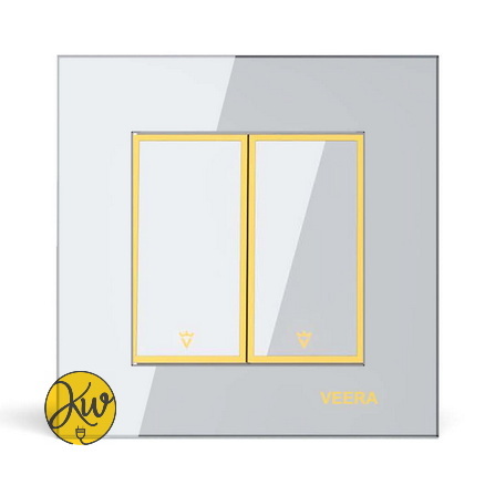 کلید دو پل ویرا مدل امگا سفید طلایی سفید - ویرا الکتریک براق لاکچری شیک ایرانی قیمت مناسب
