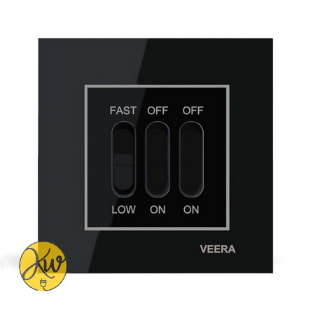 کلید کولر ویرا مدل امگا مشکی نقره ای مشکی - ویرا الکتریک قیمت مناسب براق ایرانی لاکچری