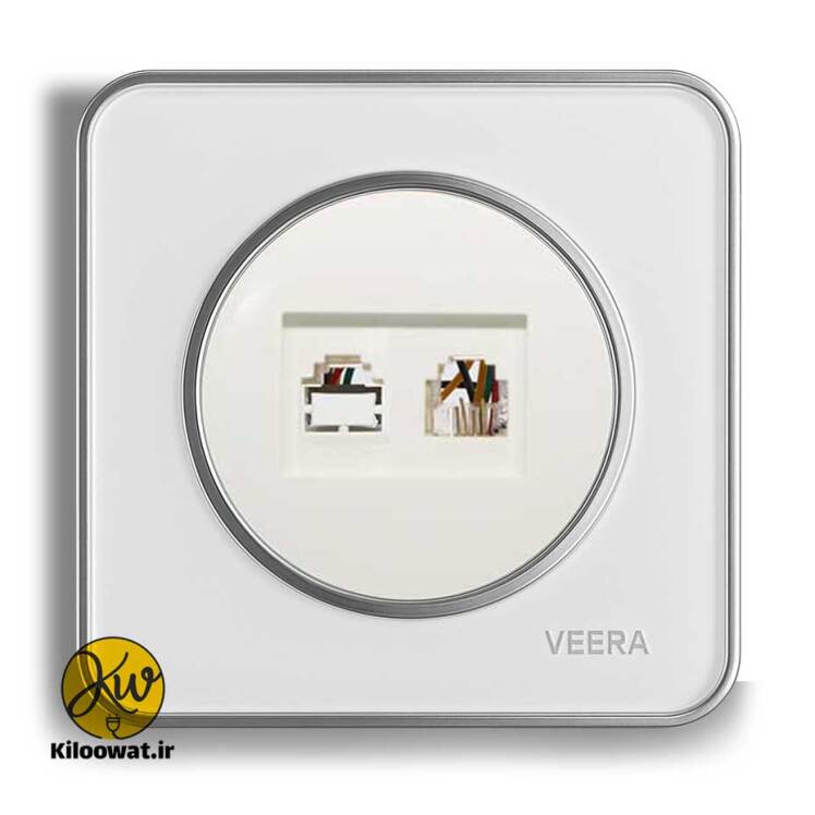 تلفن مدل آلفا گلس سفید لاکچری دایره زیبا براق آرک