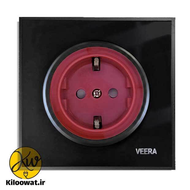 پریز یو پی اس ویرا مدل آلفا گلس مشکی کلاسیک - ویرا الکتریک