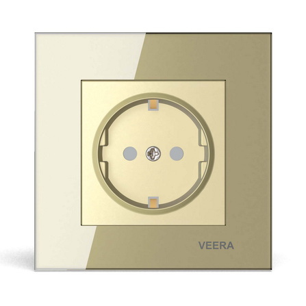 پریز ارت دار مدل کریستال بژ گلس قیمت مناسب و ارزان اقتصادی ایرانی