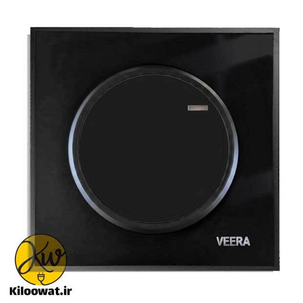 کلید تک پل ویرا مدل آلفا گلس مشکی لاکچری دایره زیبا براق