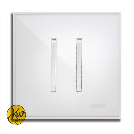 کلید دو پل ویرا مدل شهاب سفید با زه سفید - ویرا الکتریک لاکچری ایرانی با کیفیت