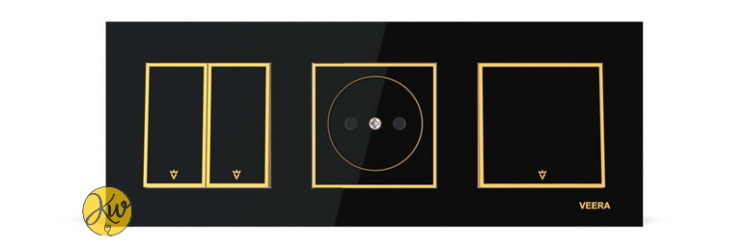 کادر سه خانه ویرا مدل امگا مشکی طلایی مشکی - ویرا الکتریک