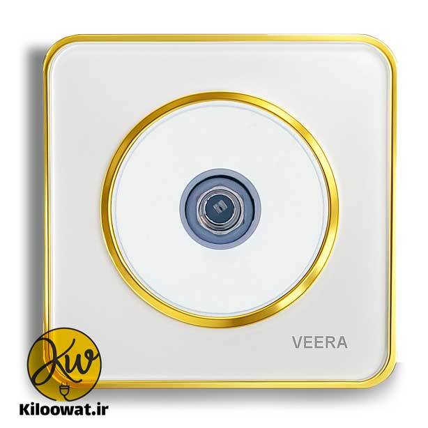 ویرا مدل آلفا گلس سفید طلایی لاکچری دایره زیبا براق ARK CURVE