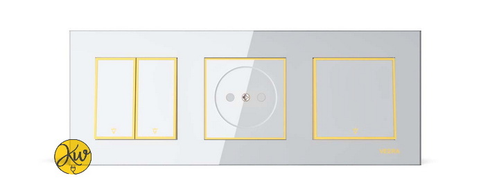 کادر سه خانه ویرا مدل امگا سفید طلایی سفید