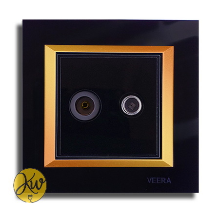 فیش آنتن مرکزی ویرا مدل ویرا پرو مشکی با زه طلایی اسپرت
