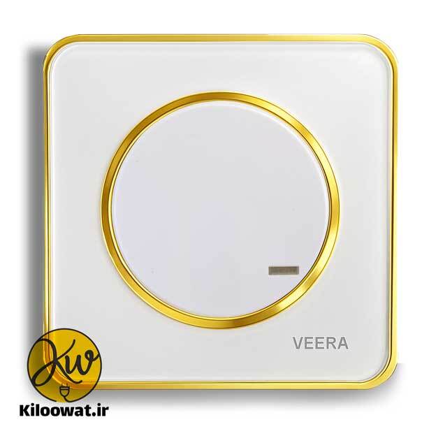 کلید صلیبی ویرا مدل آلفا گلس سفید طلایی کلاسیک - ویرا الکتریک دایره لاکچری آرک