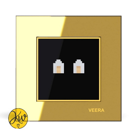 سوکت تلفن دو سوکت ویرا مدل امگا طلایی طلایی مشکی - ویرا الکتریک براق ایرانی باکیفیت لاکچری