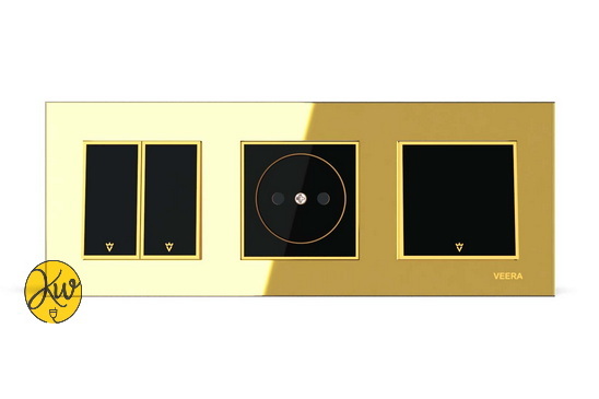کادر سه خانه ویرا مدل امگا طلایی طلایی مشکی - ویرا الکتریک