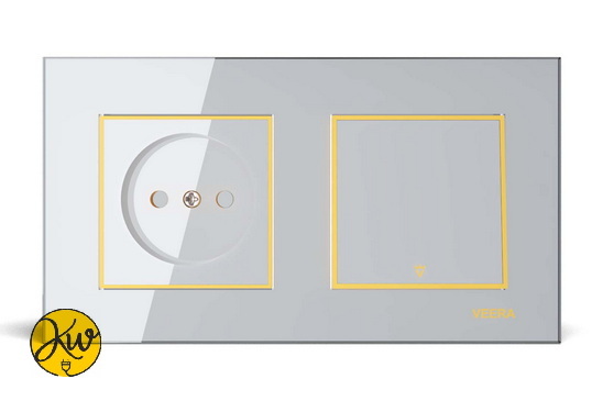 کادر دو خانه ویرا مدل امگا سفید طلایی سفید