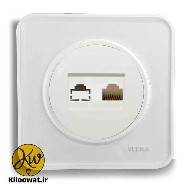 سوکت شبکه ویرا مدل آلفا گلس سفید کلاسیک - ویرا الکتریک زیبا دایره آرک