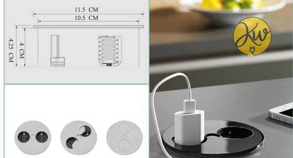 پریز کابینتی توکار باخمن آلمان مدل TWIST توئیست کیفیت و طراحی عالی ، لاکچری ، ساخت آلمان ، استیل