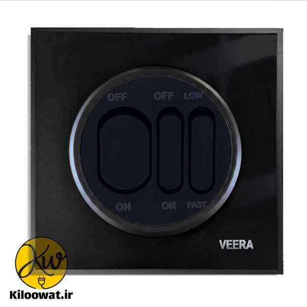 کلید کولر ویرا مدل آلفا گلس سفید کلاسیک - ویرا الکتریک لاکچری زیبا براق دایره