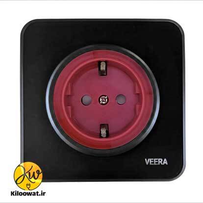 پریز یو پی اس UPS ویرا مدل آلفا گلس مشکی کلاسیک - ویرا الکتریک لوکس زیبا ایرانی