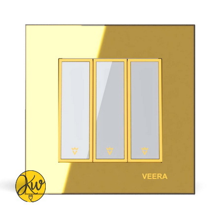 کلید سه پل ویرا مدل امگا طلایی طلایی سفید - ویرا الکتریک آیننه ای لاکچری شیک ایرانی قیمت مناسب