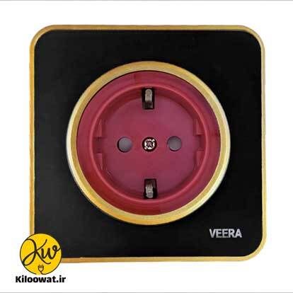 پریز یو پی اس UPS ویرا مدل آلفا گلس مشکی طلایی کلاسیک - ویرا الکتریک لوکس زیبا ایرانی