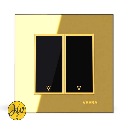کلید دو پل ویرا مدل امگا طلایی طلایی مشکی - ویرا الکتریک براق ایرانی باکیفیت لاکچری
