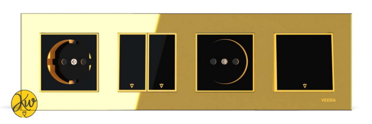 کادر چهار خانه ویرا مدل امگا طلایی طلایی مشکی - ویرا الکتریک