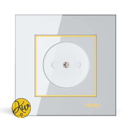 پریز ساده ویرا مدل امگا سفید طلایی سفید - ویرا الکتریک براق لاکچری شیک ایرانی قیمت مناسب