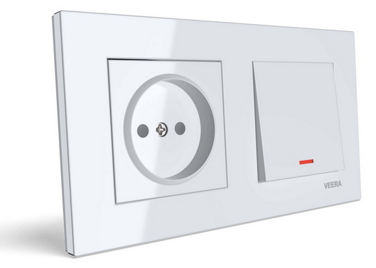 کادر دو خانه ویرا مدل ویرا سفید - ویرا الکتریک شیک ایرانی ارزان اقتصادی پلاستیکی