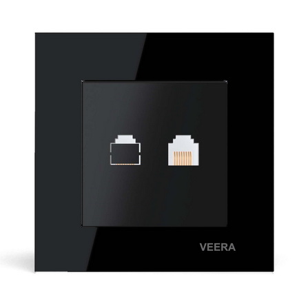 سوکت شبکه ویرا مدل کریستال مشکی ارزان ایرانی با کیفیت