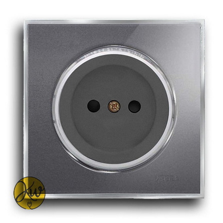 پریز ساده ویرا مدل آلفا گلس نوک مدادی با زه استیل کلاسیک - ویرا الکتریک