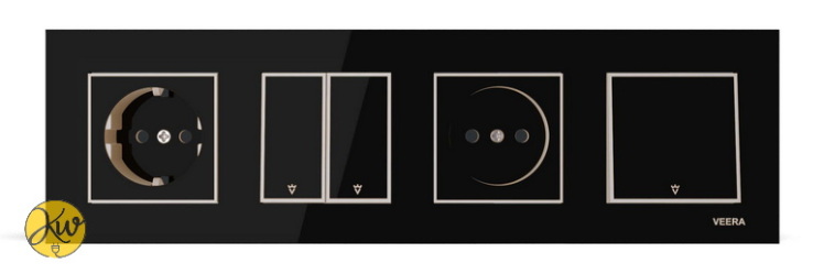کادر چهار خانه ویرا مدل امگا مشکی سفید مشکی - ویرا الکتریک قیمت مناسب براق ایرانی لاکچری