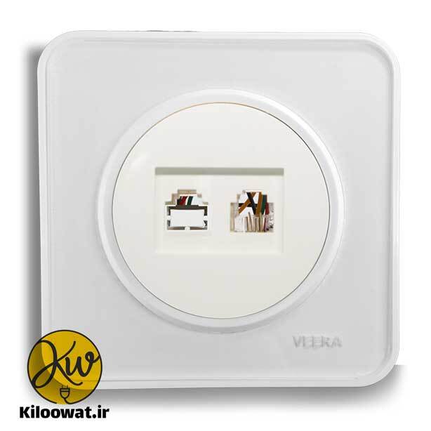 تلفن مدل آلفا گلس سفید لاکچری دایره زیبا براق آرک