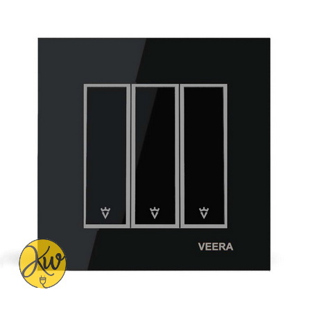 کلید سه پل ویرا مدل امگا مشکی نقره ای مشکی - ویرا الکتریک قیمت مناسب براق ایرانی لاکچری