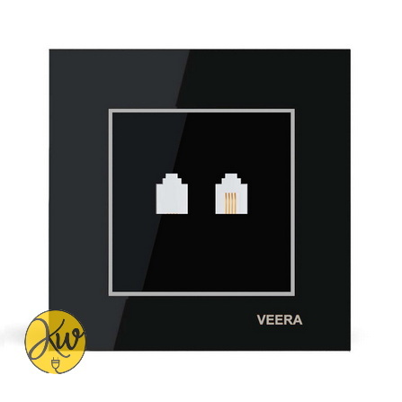 سوکت تلفن ویرا مدل امگا مشکی نقره ای مشکی - ویرا الکتریک