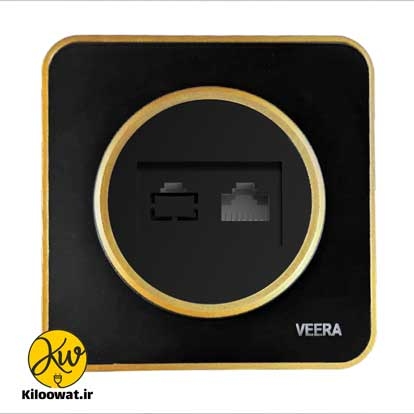 تلفن مدل آلفا گلس مشکی طلایی لاکچری دایره زیبا براق آرک