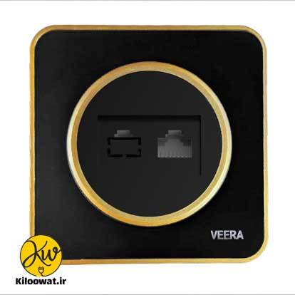 تلفن مدل آلفا گلس مشکی طلایی لاکچری دایره زیبا براق آرک