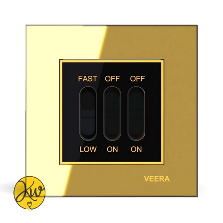 کلید کولر ویرا مدل امگا طلایی طلایی مشکی - ویرا الکتریک براق ایرانی باکیفیت لاکچری