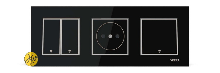 کادر سه خانه ویرا مدل امگا مشکی نقره ای مشکی - ویرا الکتریک