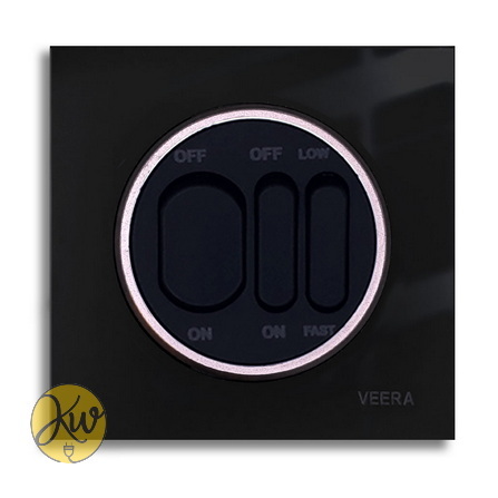 کلیدکولر ویرا مدل آلفا گلس مشکی با زه استیل اسپرت - ویرا الکتریک باکیفیت مدرن پرفروش ایرانی