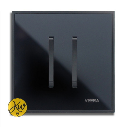 کلید دو پل ویرا مدل شهاب مشکی با زه مشکی - ویرا الکتریک لاکچری ایرانی با کیفیت