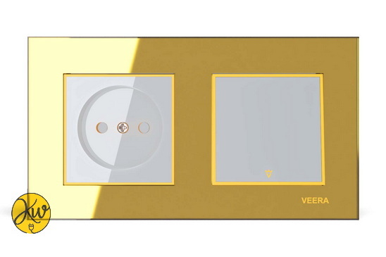 کادر دو خانه ویرا مدل امگا طلایی طلایی سفید